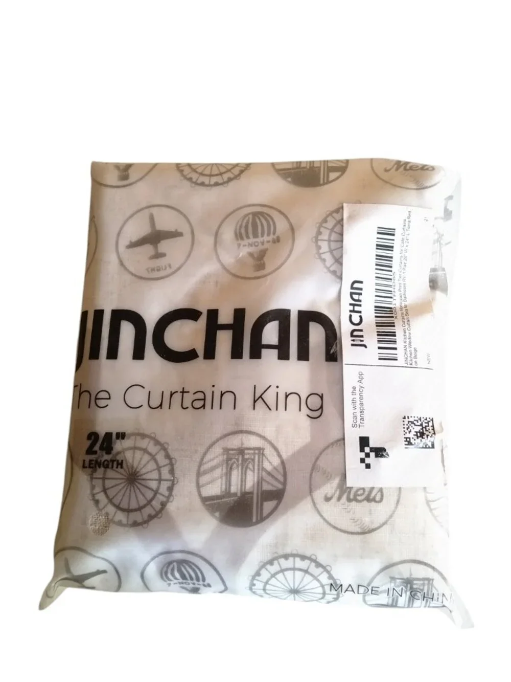 Moroccan Print Tier Curtains Beige Jinchan 26